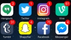 Social media notification icons iPhone