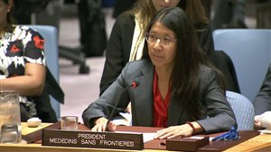 La présidente de Médecins sans frontières, Joanne Liu, s'est adressée au Conseil de sécurité de l'ONU.