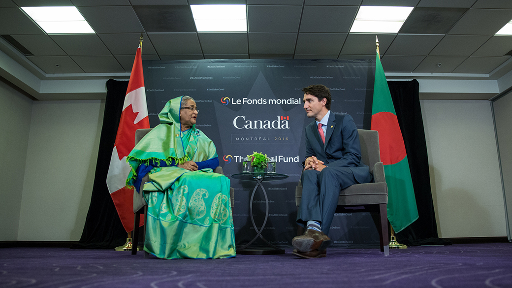 Prime Minister Justin Trudeau meets with the Prime Minister of Bangladesh, Sheikh Hasina