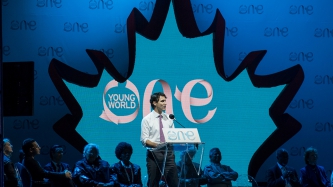 Prime Minister Justin Trudeau attends the opening ceremony for the One Young World Summit in Ottawa