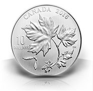 Canadian Maple Leaves 1/2 oz. Fine Silver Coin (2016)