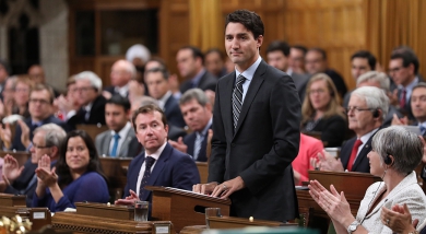 Prime Minister Trudeau delivers a speech on pricing carbon pollution