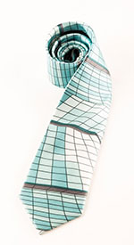 silk tie featuring the window design of the Museum