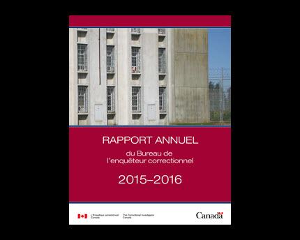 Rapport Annuel du Bureau de l'enquêteur correctionnel 2015-2016