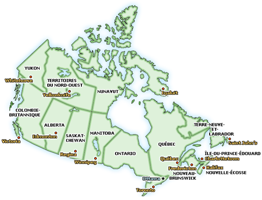 Carte de la fédération canadienne
