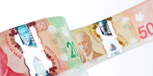 Polymer notes made by the Bank of Canada