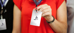 A person holds a membership card.