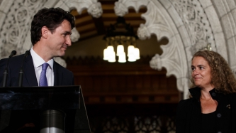 Prime Minister Justin Trudeau and Julie Payette take questions from media following the announcement of the next Governor General