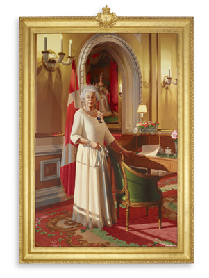 Portrait de la reine Elizabeth II portrait dans la salle de bal