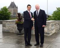 Following the meeting, the Governor General and the President of Mexico went on the terrace of the Cidatelle, overlooking the Château Frontenac. 