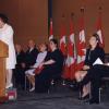 Ruth Goldbloom (and her infamous ‘Ruth box’) during Prime Minister Jean Chrétien’s visit to Pier 21, 1999