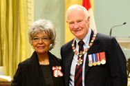 Eleanor Collins with Governor General David Johnston