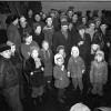 It was a happy day for 347 Baltic refugees aboard the tiny ship Walnut who arrived in Halifax yesterday from Gothenburg, Sweden. Jammed-packed aboard the 350-ton ship - a passenger for every ton - a group of the passengers is shown above shortly after arrival at this port. (Norwood photo)