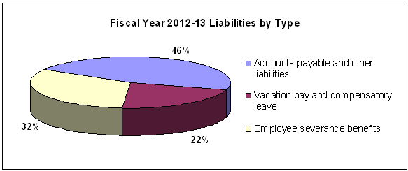 Chart: Fiscal Year 2012-13 Liabilities by Type