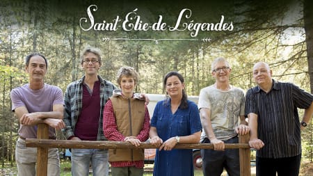 Fred Pellerin et les personnages de son émission Saint-Élie-de-Légendes