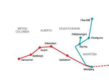 All Prairies and Northern Manitoba trains