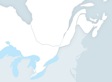 Map of Québec and Ontario