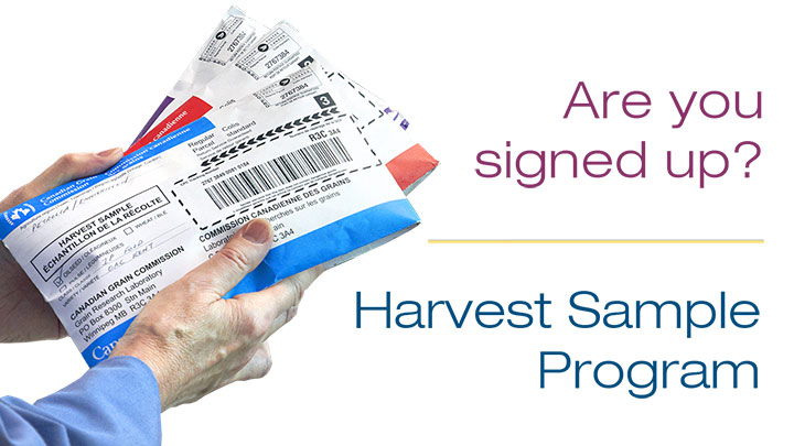 Holding Harvest Sample Program envelopes