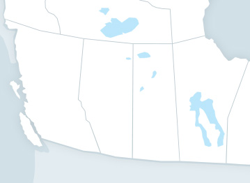 Map of Prairies and Northern Manitoba