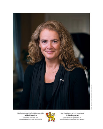 Her Excellency the Right Honourable Julie Payette, Governor General and Commander-in-Chief of Canada