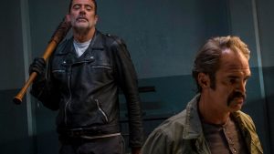 While Negan (Jeffrey Dean Morgan), left, has been the chief villain in the AMC series for the last two seasons, Simon (Steven Ogg), right, turned out to be bloodthirstier than his leader.