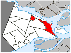 Location within Vaudreuil-Soulanges RCM.