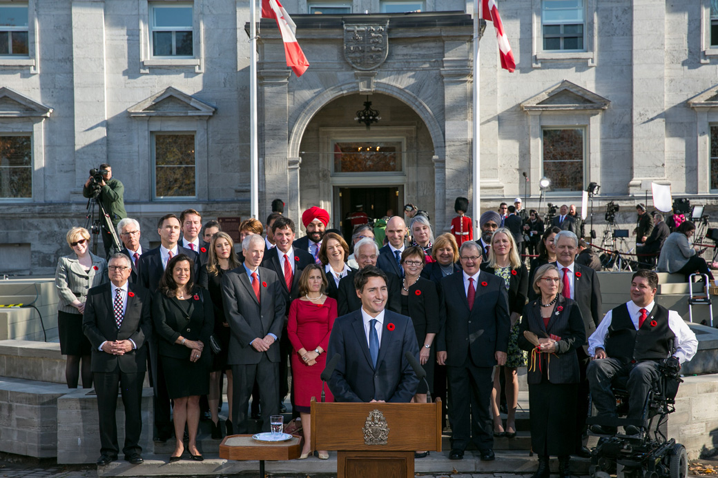 Prime Minister Trudeau holds a press conference following the swearing-in ceremony of the 29th Ministry