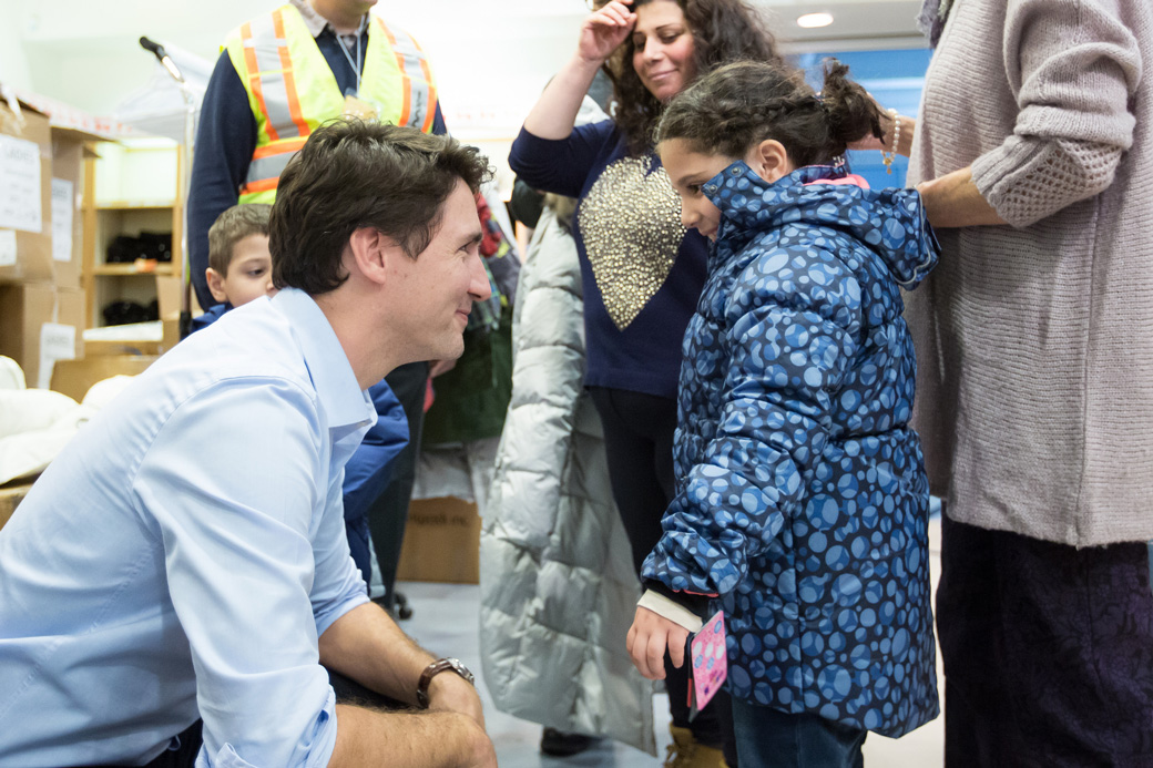Prime Minister Trudeau welcomes Syrian refugees to Canada