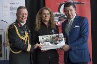 Her Excellency featured among this year's recipients and received a plaque from General Jonathan Vance, Chief of the Defence Staff, and Scott Taylor, Publisher of Esprit de Corps Magazine.
