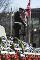 Hundreds of wreaths were laid at the National War Memorial.