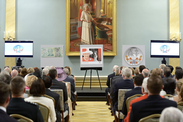 Their Excellencies the Right Honourable David Johnston, Governor General of Canada, and Mrs. Sharon Johnston hosted a special event at Rideau Hall in celebration of Her Majesty Queen Elizabeth II becoming the longest-reigning sovereign in Canada’s modern era.