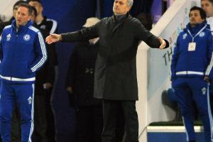 Chelsea manager Jose Mourinho reacts during the English Premier League soccer match between Leicester City and Chelsea at the King Power Stadium in Leicester, England, Monday, Dec. 14, 2015. Leicester won the match 2-1. (AP Photo/Rui Vieira)