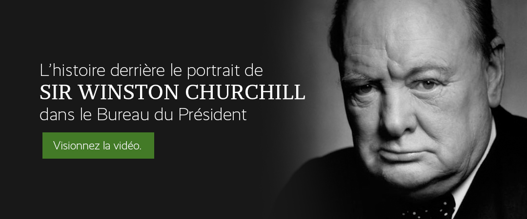 L'histoire derrière le portrait de Sir Winston Churchill dans le Bureau du Président - Visionnez la vidéo.