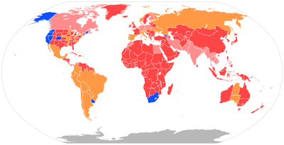Map of world cannabis laws