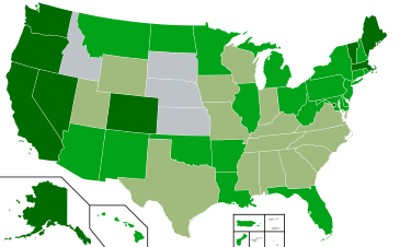 Map of medical cannabis laws in the US