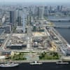 Vue aérienne du village olympique de Tokyo en construction