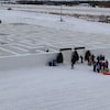 Une portion du labyrinthe de neige de la ferme A Maze in Corn, à Saint-Adolphe, au Manitoba.
