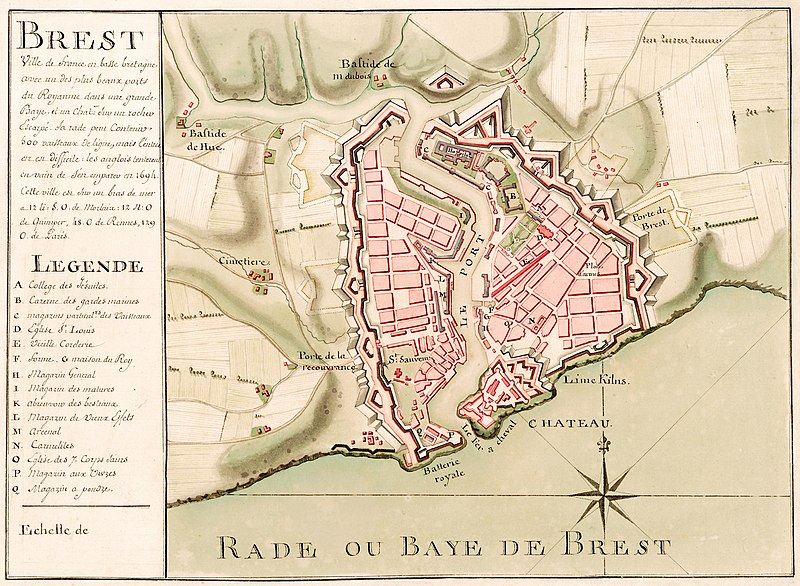 Carte de Brest - ca 1700 - Bibliothèque Nationale de France - Btv1b8439976x.jpg