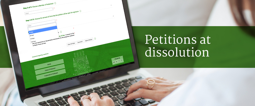 Petitions at dissolution