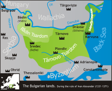 Map of the 14th century Bulgarian rump states