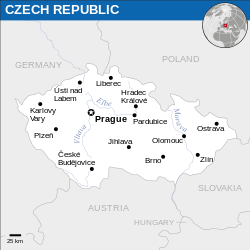 Location of the Czech Republic