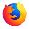 Le logo de Firefox, ressemblant à un renard autour d'une boule bleue.