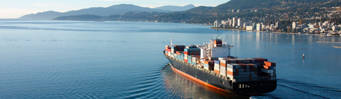 Container ship exporting goods