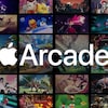 Le logo d'Apple Arcade et des images de plusieurs des jeux offerts sur la plateforme. 
