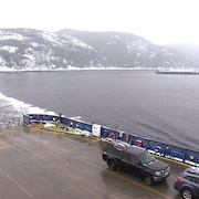 Le traversier sur le fjord entre Tadoussac et Baie-Sainte-Catherine.