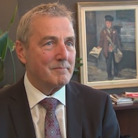 Claude Gagnon, PDG du Groupe Capitales Médias, lors d'une entrevue dans son bureau à Québec