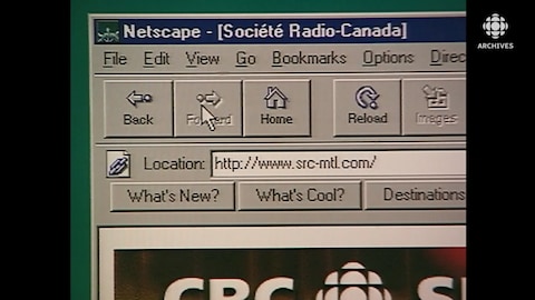 Page web de Radio-Canada dans le fureteur Netscape.