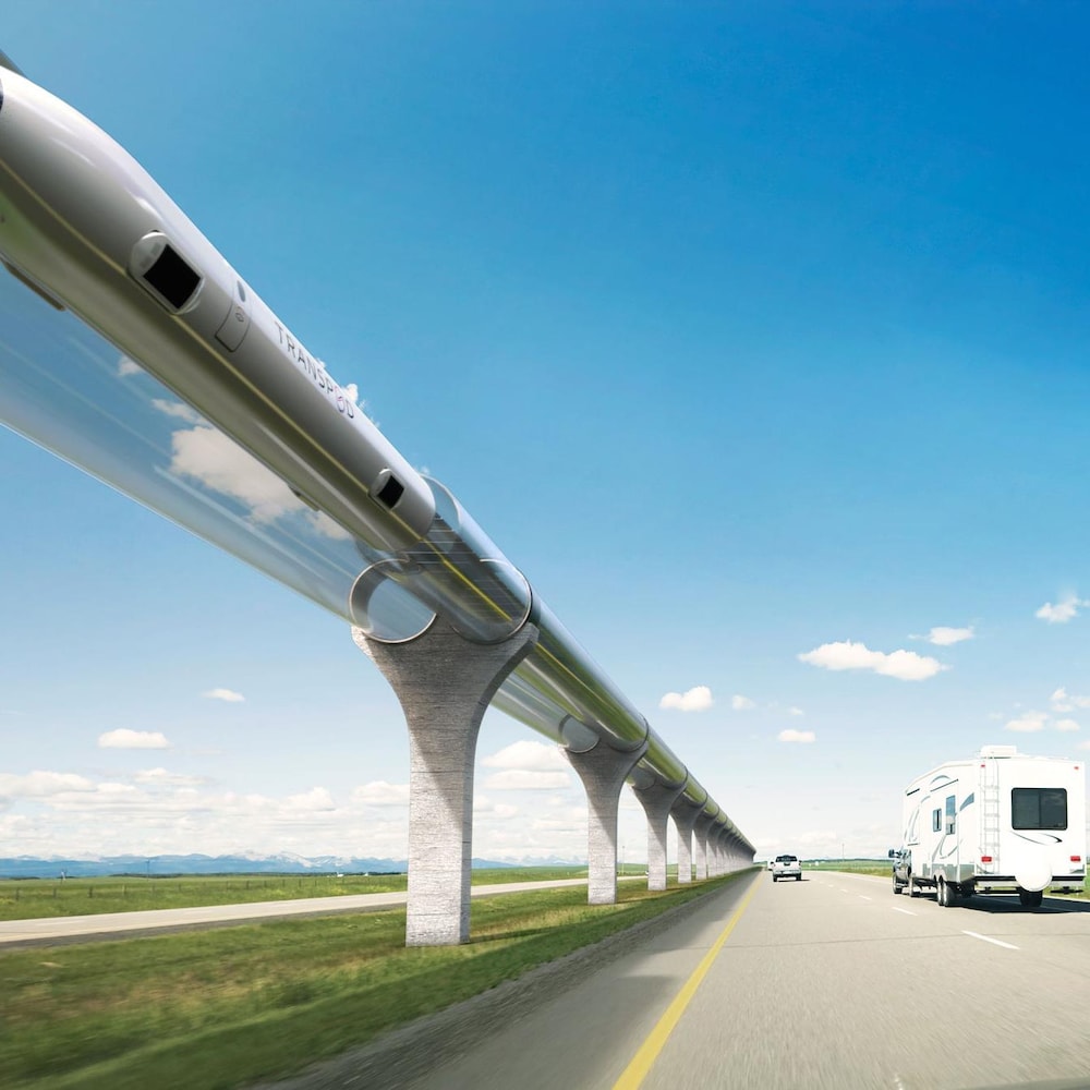 Un système de transport  hyperloop.