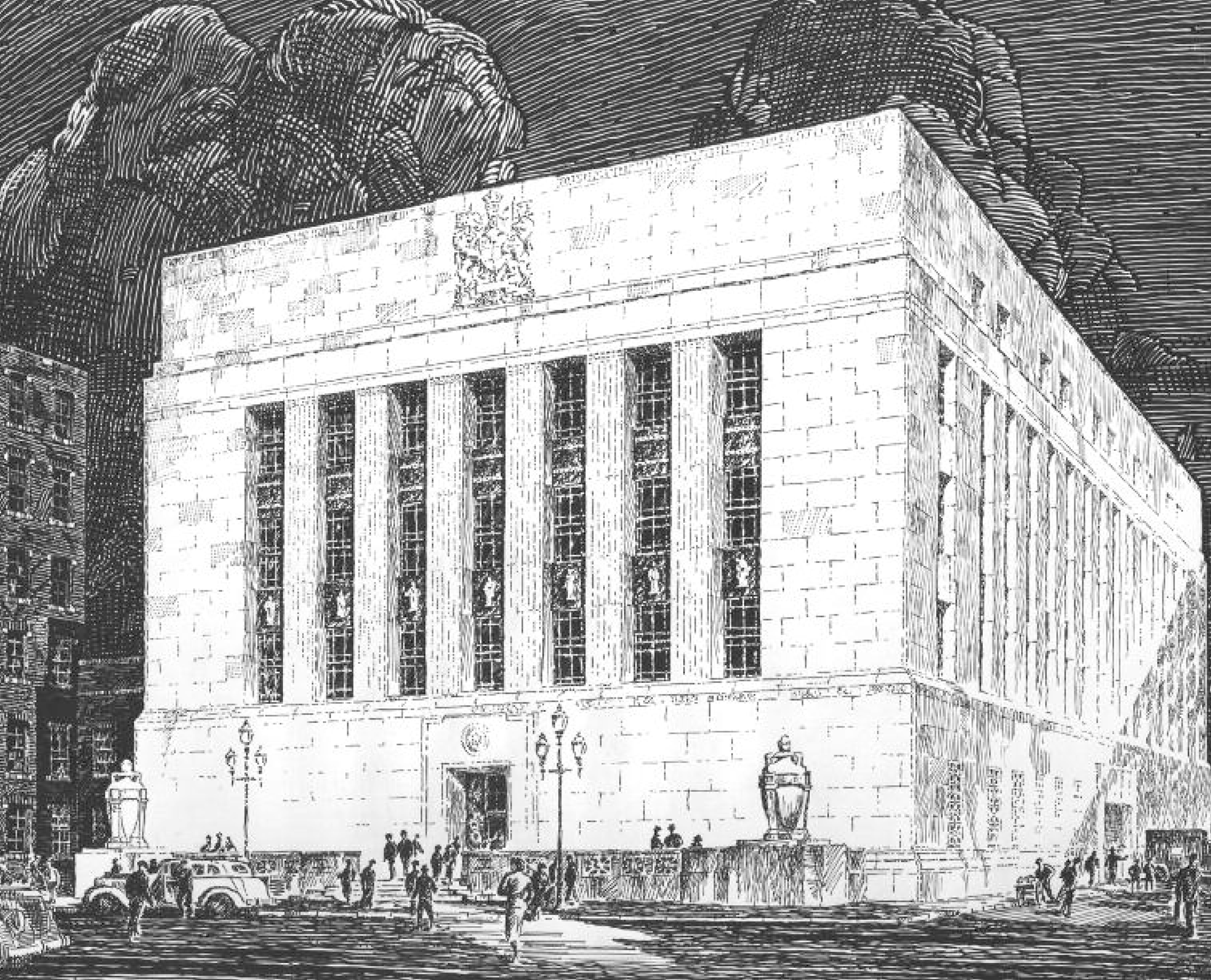 Proposed 1937 design by Marani, Lawson & Morris and S.G. Davenport, Associated Architects