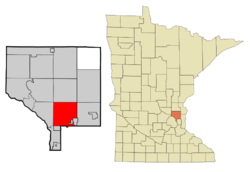 Location of the city of Blaine within Anoka County, Minnesota